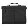 Briefcases Business Men's Briefcase Genuine Leather Trend Office Handbag High Capacity Cowhide Shoulder Bag Hasp Pockte For 15 Inch