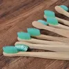 Toothbrush Design Mixed Color Bamboo Toothbrush Eco Friendly Wooden Tooth Brush Soft Bristle Tip Charcoal Adults Oral Care Toothbrush 230524