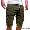 Herr shorts sommar män avslappnad solid mens i full storlek M-4XL elastiska mitten av midjan fickor korta byxor streetwear hommemen's