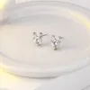 Moda piccoli orecchini a bottone con diamanti freschi Orecchini in argento sterling 925 da donna in cristallo retrò classico alce regalo di Natale