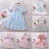 Robes de fille Nouveau Bowknot Filles Casual Baby Sweet Enfants Sérigraphié Princesse Robe Mode Mignon Fantaisie Vêtements Dentelle Mousseline de Soie G220523