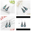 Dangle Lustre Femmes Cristal Gourde Tibétain Sier Turquoise Boucles D'oreilles Gstqe004 Mode Cadeau Folkcustom Femmes Diy Boucle D'oreille Goutte Del Dhdl0