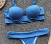 Damen Bademode Bikini 2022 Sexy Push Up Blau Solide Bademode Badeanzug Frauen Bikinis Set Badeanzug Strand Bikini Weibliche Costumi Da Bagno Donna T230524