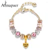 Bracelets de charme Annapaer Abalorio Drop Bracelet Flower for Women Crystal Bead Bangle Jóias Diy Pulseras B16081a
