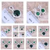 Earrings Necklace Set Perfect Green Cubic Zirconia White Cz Sier Plated Pendant S0794 Drop Delivery Jewelry Sets Dhgarden Dhnwn
