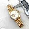 Роскошные унисекс мужские леди смотрит на алмазные дизайнер 36 мм механические автоматические движения наручные часы из нержавеющей стали Gold Watch Grotem