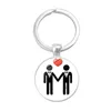 Porte-clés mode couple gay pride logo porte-clés femme homme irisé verre pierre précieuse pendentif chaîne bijoux accessoire