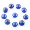 ゆるい宝石の天然lapis laz laz cabochon 12mm jewelryのための平らなバックラウンドカメオスタッドイヤリングアクセサリークラフトU3254 dr dh9ly