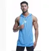 Mens Tank Tops Top Men Gym Clothing Black Quick Dry Mesh Fitness Shirt Hooded Vest 230524