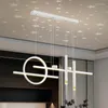 Pendant Lamps LED Dining Table Lamp Modern Living Room Ceiling Hanging Lights For Office Kitchen Islands Black White Gold AC 220V