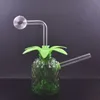 Günstigste Ananas Handraucher Wasserpfeife Bubbler Mini Glas Ölbrenner Bong Recyler Dab Rig Wachsöl Rigash Catcher Shisha mit Downstem Ölbrennerpfeife