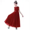 Flickklänningar Baby Girls Dress Princess Party Flower Elegant Wedding Clown Big Bow Födelsedag Kids For Children Tutu