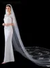 Gelin Peçe Varış Veu Noiva Veil 2023 Beyaz Lvory Avrupa ve Amerikan İzleme Tül Düğün Aksesuarları Zarif