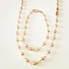 Necklace Earrings Set 4 MM Wide Cute Ball Link Women Bracelet/Necklace 585 Gold Color Wedding Jewelry Beads