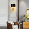 Настенная лампа роскошное хрустальное приспособление внутреннее светло -золото/черное для домашних декора