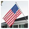 Bannerflaggor utomhus USA Flagg US 3x5 fot Vattentät nylon broderade stjärnor Syiga ränder mässing GROMMETS AMERICAN FLAGS OCH BANNERS G230524