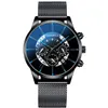 Polshorloges mode coole unieke digitale digitale letterlijke multi -layer wijzerplaat mannen kwarts mesh riem horloge luxe pols man klok polshorloge polshipwatchswristwatches