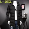 Hommes vers le bas mode hiver hommes épaississement décontracté coton veste extérieur coupe-vent respirant manteau Parka grande taille 10XL 8XL 6XL 5X