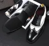 Blanc Noir Brogue Chaussures À La Main Mode Formelle Chaussures D'affaires Hommes Oxfords Grande Taille 38-45