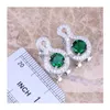 Earrings Necklace Set Perfect Green Cubic Zirconia White Cz Sier Plated Pendant S0794 Drop Delivery Jewelry Sets Dhgarden Dhnwn