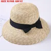 Berets zomer ouder-kind strohoed met boog vintage brede dames vakantie strand voor kinderen grote kinderen zon