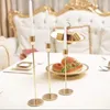 Candle Holders 3 Pc/ Set European Vintage Metal Holder Simple Golden Wedding Decoration Bar Party Living Room Home