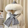 Foulards automne et hiver 2023 chapeau en peluche bavoir laine à tricoter pâte frite torsion chaude Protection des oreilles coupe-vent japonais