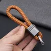 Nouveau nouveau cuir tissé à la main voiture porte-clés hommes femmes corde porte-clés taille porte-clés charme Hey titulaire cadeau bijoux K2098