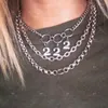 Correntes Número punk Circle Pinging Chain Colar para mulheres góticas góticas e colares da moda feminina de Kpop Friends Fashion