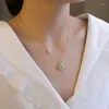 Pendanthalsband Rostfritt stål i benkedjan Hetian Jade Halsband Kopparmynt Fu Varumärke Säkerhet Buckle Party Jewelry Gift
