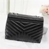 10A 2023 Vente chaude Sacs à bandoulière de luxe Sac à main Marque Loulou YShaped Designer Fashion Couture Cuir Dames Chaîne en métal Noir Clamshell Grossiste Messenger Chaîne B