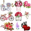 20pScsewing Notions Tools New Red Rose Patch em roupas de transferência de ferro de bicicleta para adesivo térmico Mulheres Perfume P230524