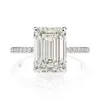 Anillo de promesa de diamante de moissanita de 3 quilates de corte radiante, 100% Plata de Ley 925 auténtica, anillos de compromiso para boda, joyería para mujer