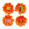 Hundkläder 10/20st Style Thanksgiving Hair Bows With Rubber Bands Flower Pet Supplies Small Cat Accessories