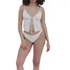 Kadınların Trailsuits Maemukilabe Yaz Kadın Mayo İki Parçalı Bikini Set Seksi Strappy Top Thang Düşük Kesim Bel Kostüm