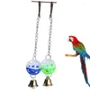 Altre forniture per uccelli Legendog 2 pezzi/set di giocattoli appesi gabbia palla pappagallo con campana colore casuale animale domestico interattivo