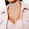 Naszyjniki mschengdoris przesadzony długi frędzlak dhinestone Choker Naszyjnik dla kobiet Oświadczenie Bling Crystal Big Naszyjnik Chunky biżuteria