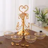 Lagerung Flaschen Elegante Temperament Glas Schmiedeeisen Obstschale El Wohnzimmer 4 Candy Snack Becken Haushalt Wasser