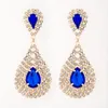 Stud Earrings WE179 Fashion Women Bridal Teardrop Rhinestones Wedding Jewelry Party Gift