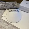 Summer Empty Top Hat Miu Letter Male and Female Designer Beanie Cap Versatile Hat Fashion Black Gel Sun Sunscreen Hat