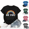 تي شيرت تي شيرت تي شيرت LGBTQ Womens Designer ملابس امرأة فاخرة TEES TIRT الصيف جولة الرقبة الأكمام قصيرة في الهواء الطلق أعلى تي شيرت قميص حجم XL