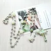 Pendentif Colliers QIGO Lumineux Croix Chapelet Collier Acrylique Perles Brin Pour Hommes Femmes Religieux Prier Bijoux