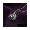 Colares pendentes Ladys Sterling Sier Coração oco com zircão GSSN548 Moda Adorável 925 Placs Jewelry Drop Drop Deliver