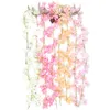 Flores decorativas 135 Flor Head Artificial Cherry Blossom Rose Vine Wall Holding Decoration Rattan Fake Plant Leaf Greath