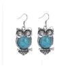 Dangle Lustre Femmes Hibou Tibétain Sier Turquoise Boucles D'oreilles Gstqe012 Mode Cadeau Style National Femmes Diy Boucle D'oreille Drop Delivery J Dhhxp