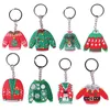 Xmas Gift PVC Keychain Christmas Cartoon Sweater Keychain Bag Decoration Pendant Keyring Key Chain