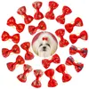 Dog Apparel 30pcs Hair Bows Red Style Pet Chinese Decor Rubber Band Puppy Girls Headwear For Dogs Accessories