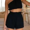 Mulheres fatos de treino sexy verão sólido duas peças conjunto topo shorts conjuntos feminino ropa mujer verano moda 2 clube roupas femininas