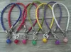 Pulseiras atacado moda (20 peças + presente) contas de vidro charme gato cão pata imprime pingente multicolor trançado corda pulseira para mulheres jóias