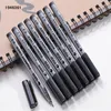 Markörer Waterproof Sta Art Brush Pen Office Student School målning Linje Ritning Black Fine Sketch Pens Art Supplies 230523